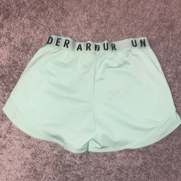 Under Armour Women's Light Green Athletic Shorts - Picture 2 of 2